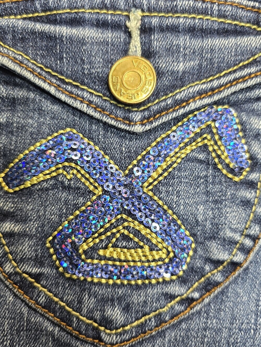 Vigoss Bootcut Low-rise Mid Wash Blingy Girls Jeans Size 12 - Picture 8 of 12